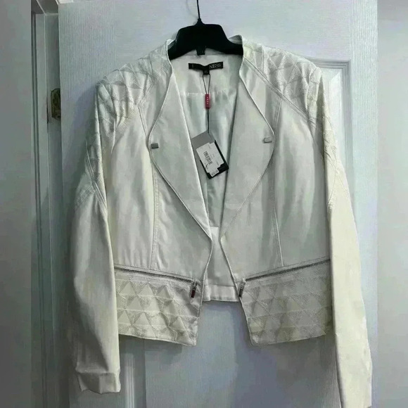 NWT ivory faux  leather Ness jacket - Picture 1 of 7